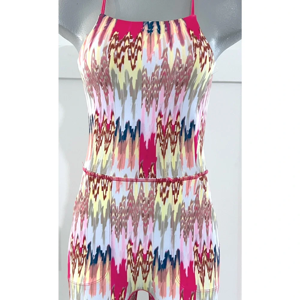FREE PEOPLE FP MOVEMENT SHE'S GOT RHYTHM PRINTED STRAPPY JUMPSUIT ONE PIECE XS